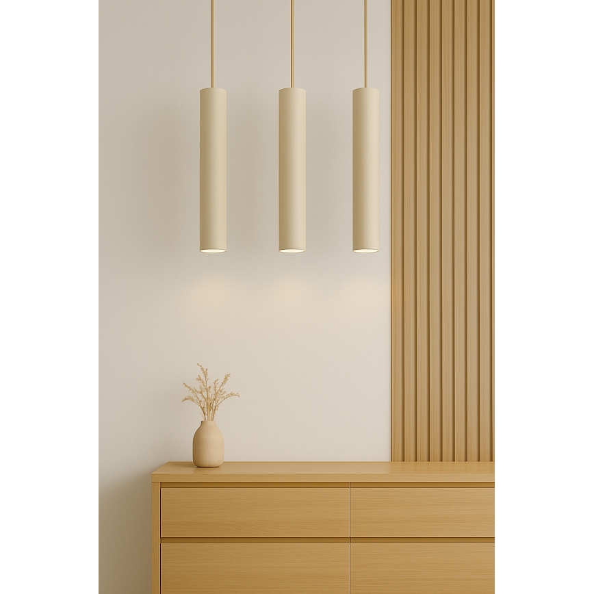 Brilagi - Luster na sajli TUBE 3xGU10/15W/230V bež/zlatna