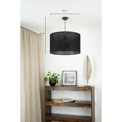 Brilagi - Luster na sajli TUBES ROLLER 1xE27/15W/230V, prečnika 50 cm, u crnoj boji
