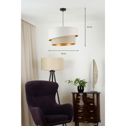Brilagi - Luster na sajli VEGAS SHINE 1xE27/15W/230V Ø 50 cm krem/bež