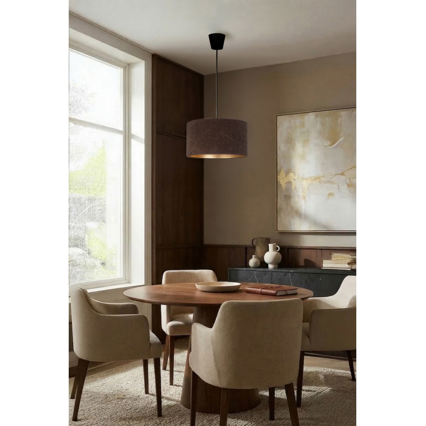 Brilagi - Luster na sajli VELVET 1xE27/60W/230V prečnik 40 cm braon/zlatna