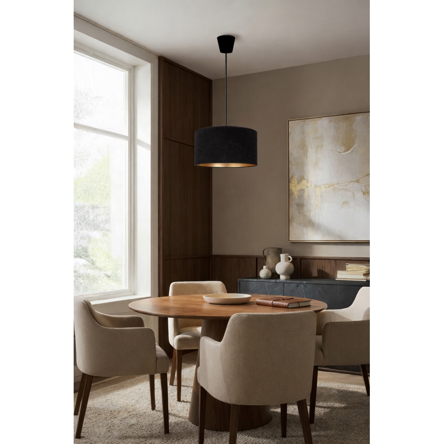 Brilagi - Luster na sajli VELVET 1xE27/60W/230V Ø 40 cm crna/zlatna