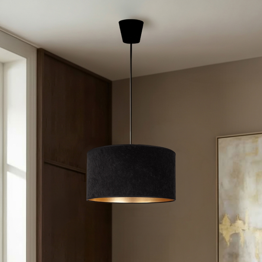 Brilagi - Luster na sajli VELVET 1xE27/60W/230V Ø 40 cm crna/zlatna