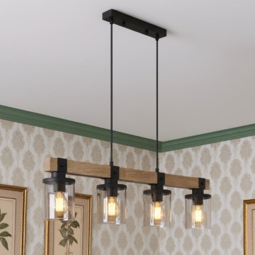 Brilagi - Luster na sajli VISTA 4xE27/60W/230V hrast