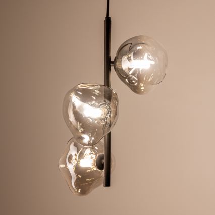 BRILAGI - Luster na sajli VULCANO 3xG9/8W/230V crna/zadimljena crna