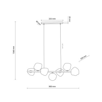 Brilagi - Luster na sajli VULCANO 7xG9/8W/230V bež/zadimljeno bež
