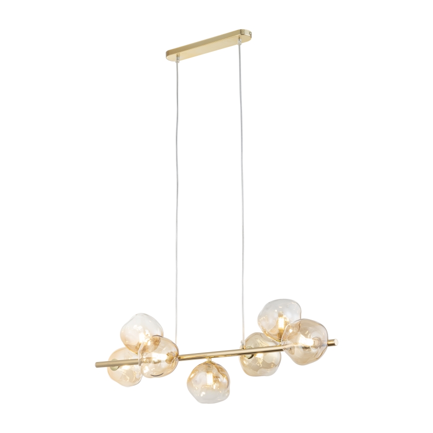 Brilagi - Luster na sajli VULCANO 7xG9/8W/230V zlatna/dimljeno bež