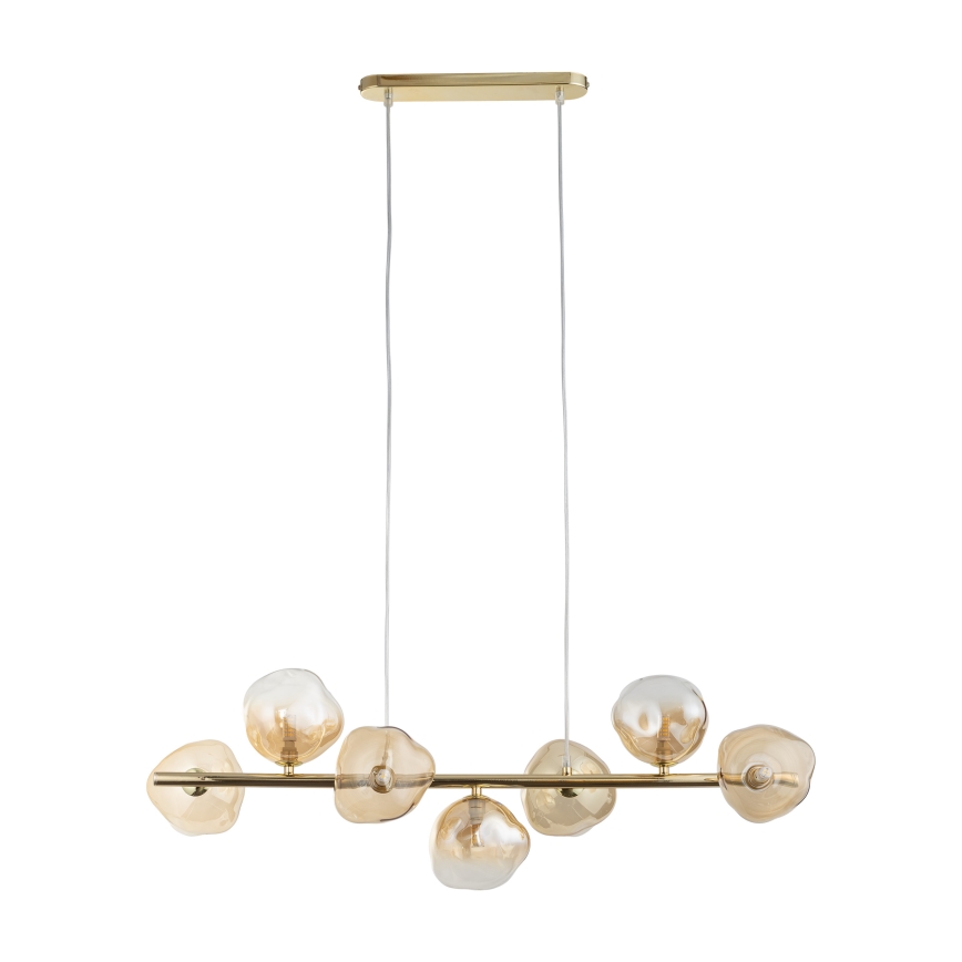 Brilagi - Luster na sajli VULCANO 7xG9/8W/230V zlatna/dimljeno bež