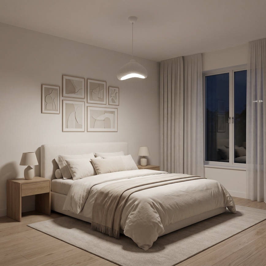 Brilagi - Luster na sajli WABI SABI 1xE27/40W/230V prečnik 30 cm bela