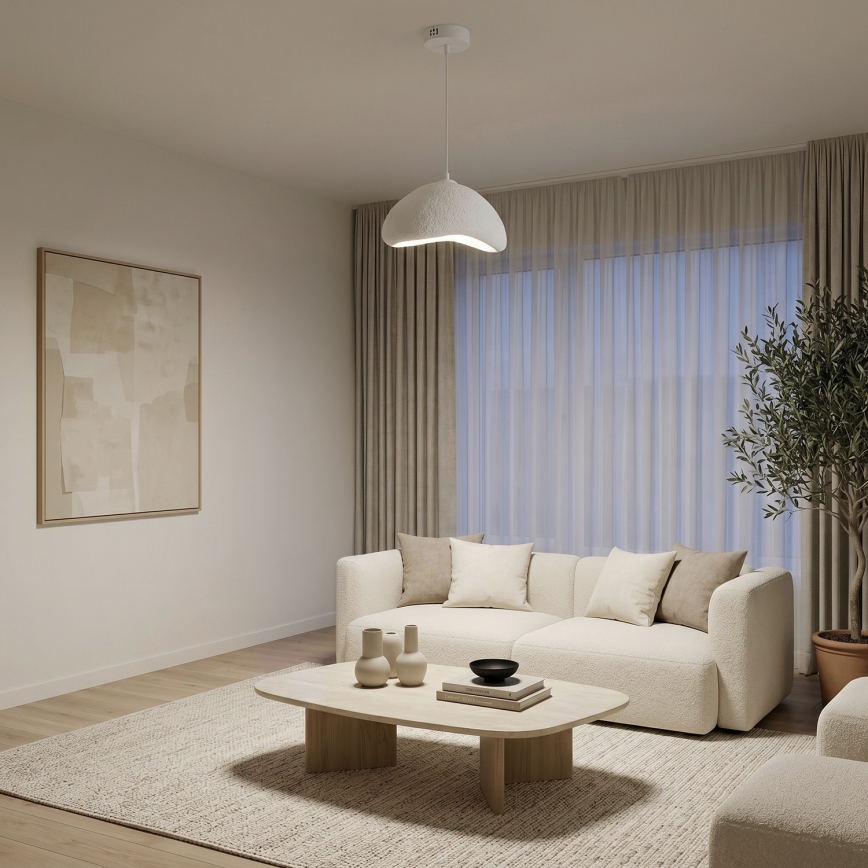 Brilagi - Luster na sajli WABI SABI 1xE27/40W/230V prečnik 33 cm bela