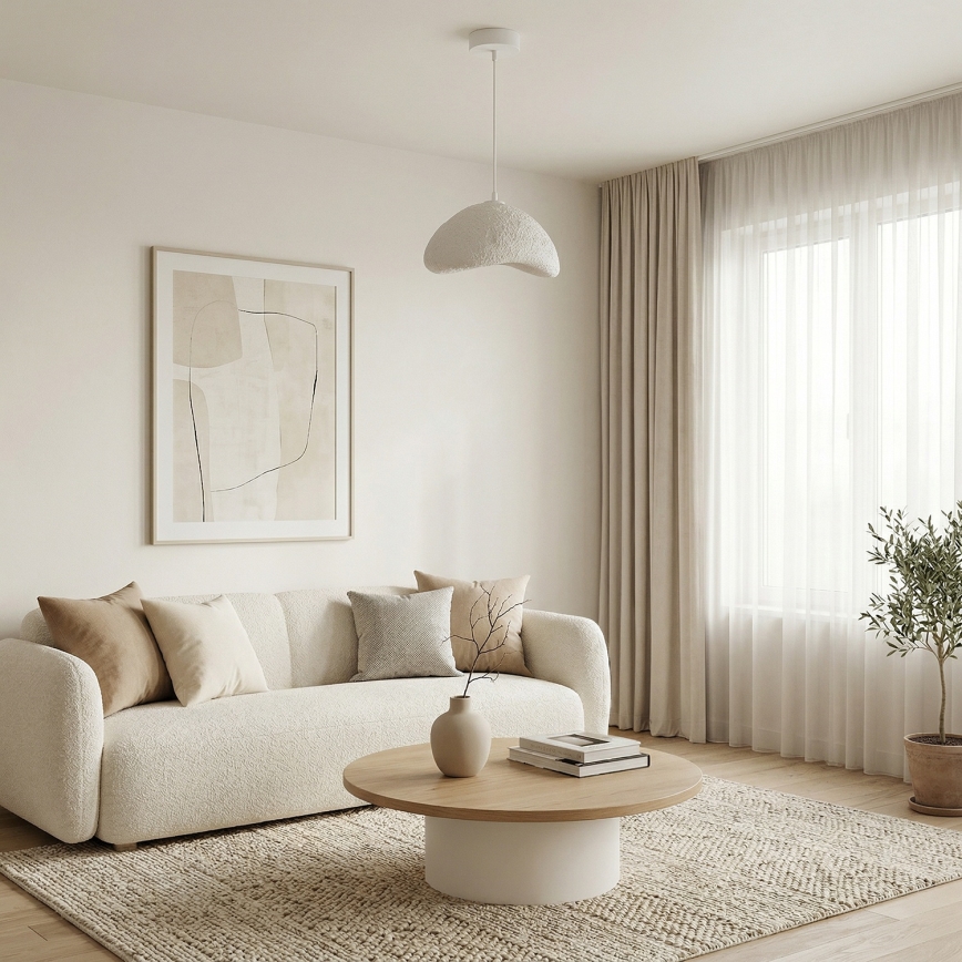 Brilagi - Luster na sajli WABI SABI 1xE27/40W/230V prečnik 33 cm bela