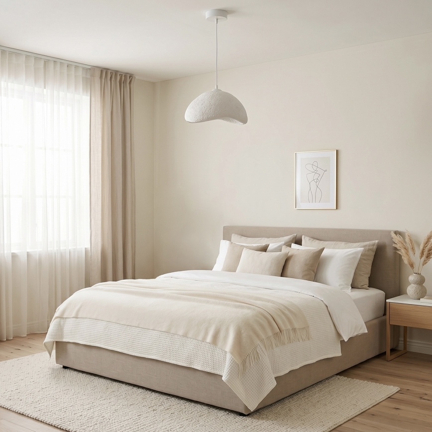 Brilagi - Luster na sajli WABI SABI 1xE27/40W/230V prečnik 33 cm bela