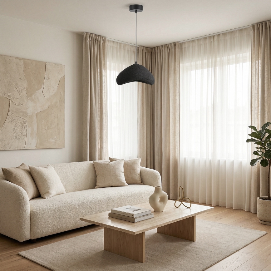 Brilagi - Luster na sajli WABI SABI 1xE27/40W/230V prečnik 33 cm crna