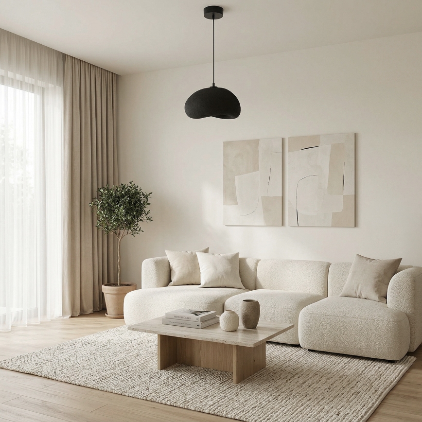 Brilagi - Luster na sajli WABI SABI 1xE27/40W/230V prečnik 35 cm, crne boje