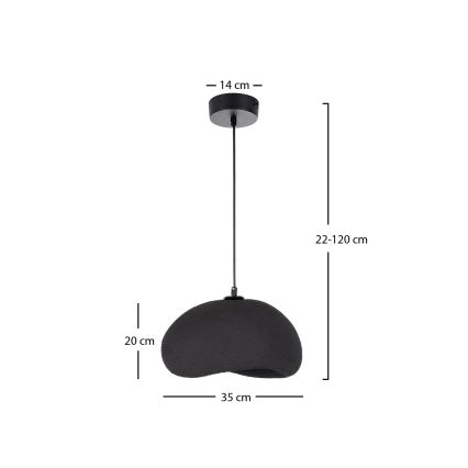 Brilagi - Luster na sajli WABI SABI 1xE27/40W/230V prečnik 35 cm, crne boje