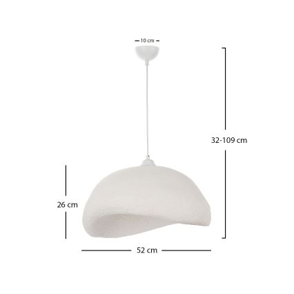 Brilagi - Luster na sajli WABI SABI 1xE27/40W/230V prečnika 52 cm bela