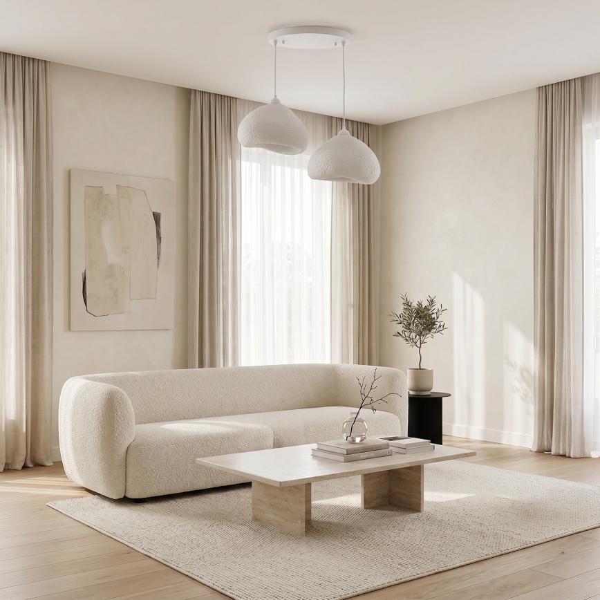Brilagi - Luster na sajli WABI SABI 2xE27/40W/230V prečnik 45 cm bela