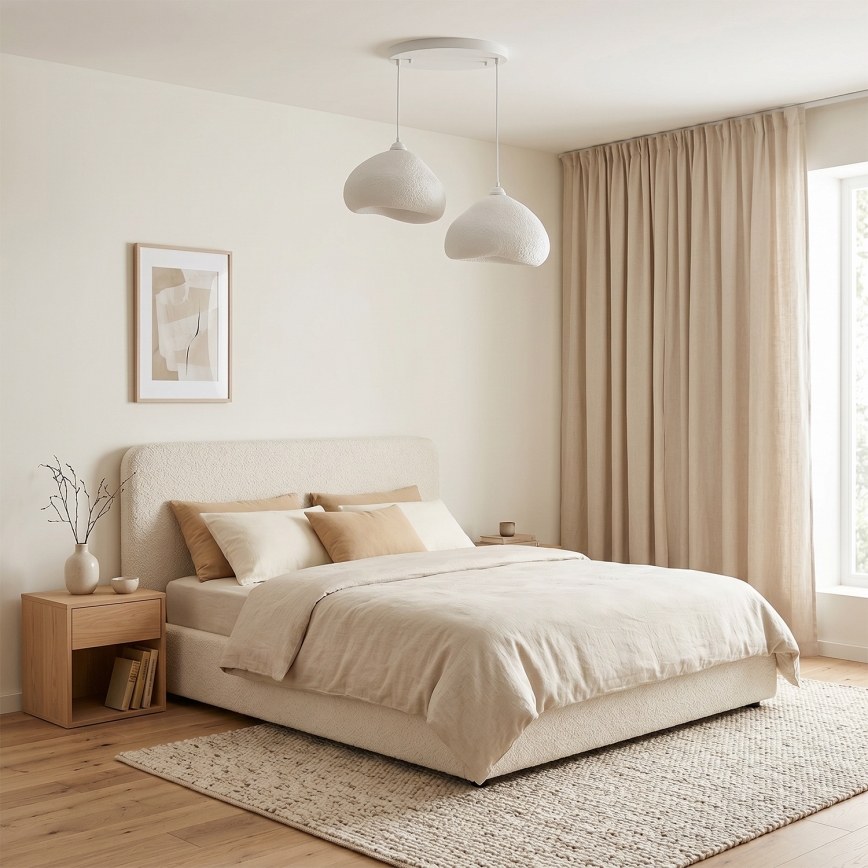 Brilagi - Luster na sajli WABI SABI 2xE27/40W/230V prečnik 45 cm bela