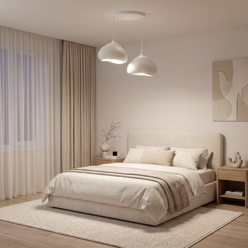 Brilagi - Luster na sajli WABI SABI 2xE27/40W/230V prečnik 45 cm bela
