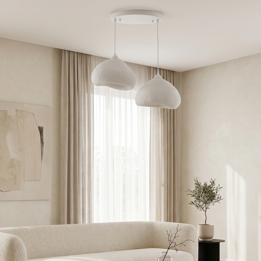 Brilagi - Luster na sajli WABI SABI 2xE27/40W/230V prečnik 45 cm bela