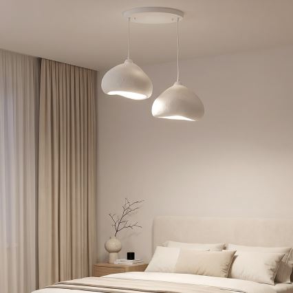 Brilagi - Luster na sajli WABI SABI 2xE27/40W/230V prečnik 45 cm bela