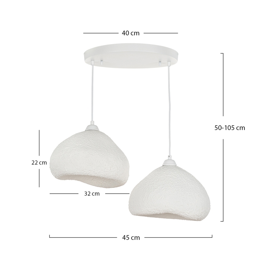 Brilagi - Luster na sajli WABI SABI 2xE27/40W/230V prečnik 45 cm bela