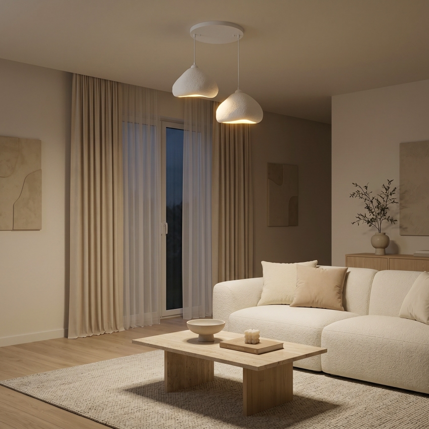 Brilagi - Luster na sajli WABI SABI 2xE27/40W/230V prečnik 45 cm beli