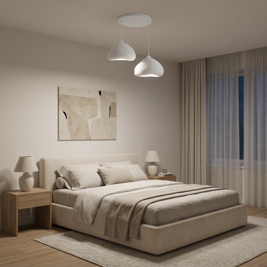 Brilagi - Luster na sajli WABI SABI 2xE27/40W/230V prečnik 45 cm beli