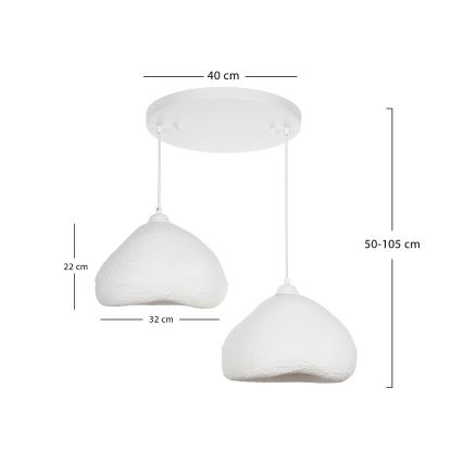 Brilagi - Luster na sajli WABI SABI 2xE27/40W/230V prečnik 45 cm beli