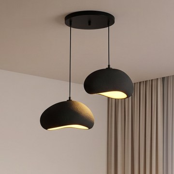 Brilagi - Luster na sajli WABI SABI 2xE27/40W/230V prečnik 60 cm crna