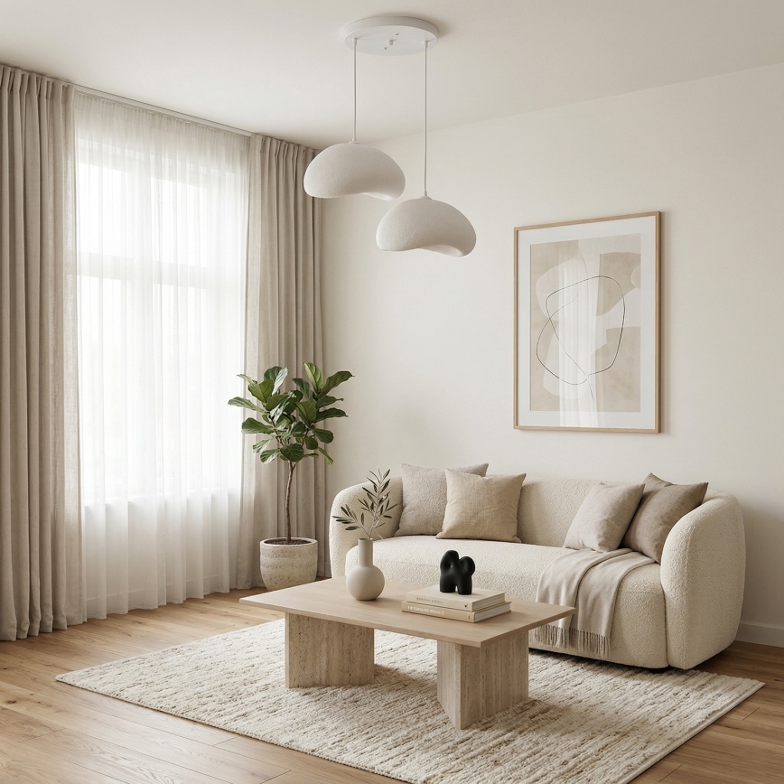 BRILAGI - Luster na sajli WABI SABI 2xE27/40W/230V prečnika 60 cm, beo