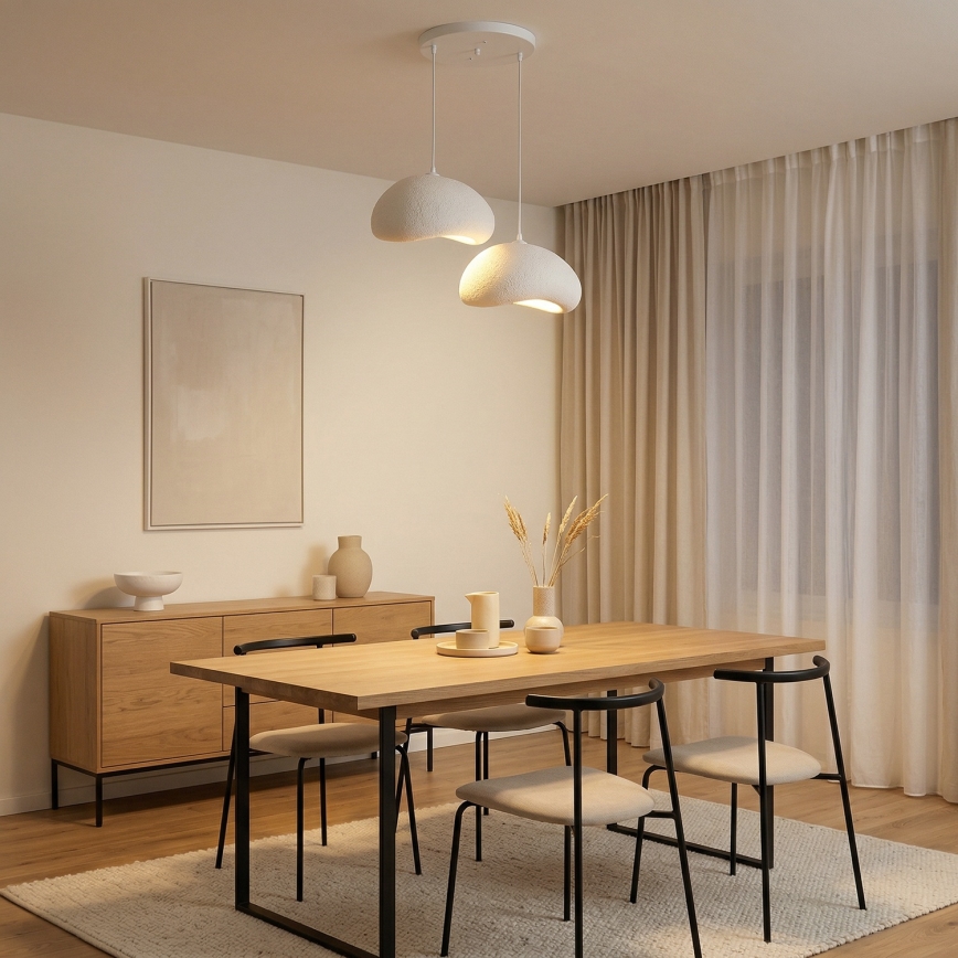 BRILAGI - Luster na sajli WABI SABI 2xE27/40W/230V prečnika 60 cm, beo
