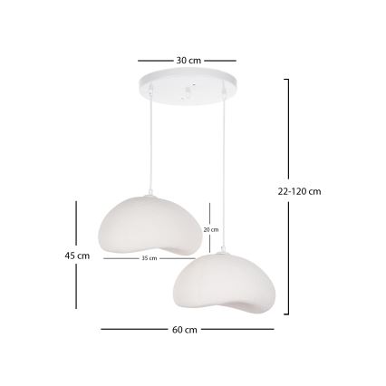 BRILAGI - Luster na sajli WABI SABI 2xE27/40W/230V prečnika 60 cm, beo