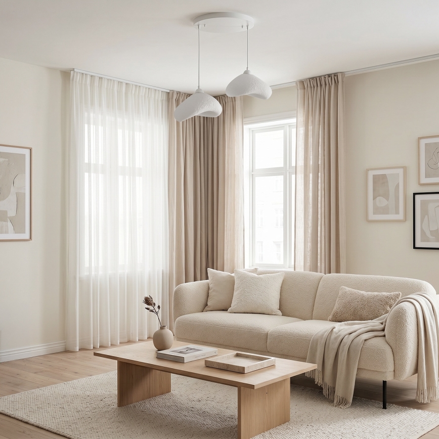 Brilagi - Luster na sajli WABI SABI 2xE27/40W/230V Ø 45 cm beli
