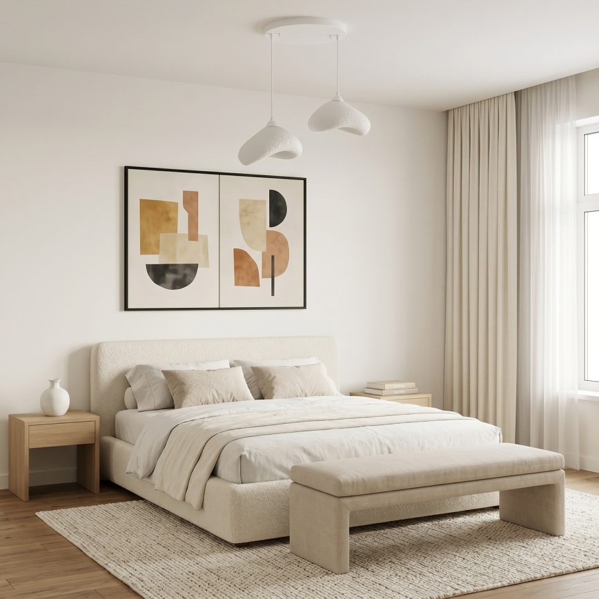 Brilagi - Luster na sajli WABI SABI 2xE27/40W/230V Ø 45 cm beli