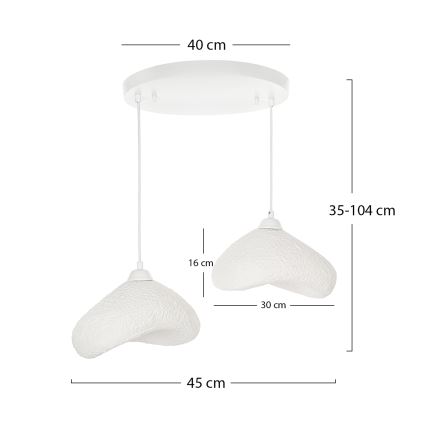 Brilagi - Luster na sajli WABI SABI 2xE27/40W/230V Ø 45 cm beli