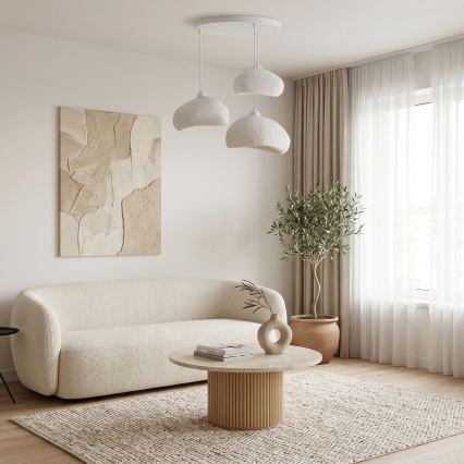 Brilagi - Luster na sajli WABI SABI 3xE27/40W/230V prečnik 60 cm bela