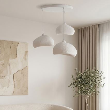 Brilagi - Luster na sajli WABI SABI 3xE27/40W/230V prečnik 60 cm bela