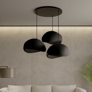 Brilagi - Luster na sajli WABI SABI 3xE27/40W/230V prečnik 60 cm crna