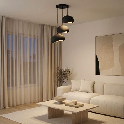 Brilagi - Luster na sajli WABI SABI 3xE27/40W/230V prečnik 60 cm crna