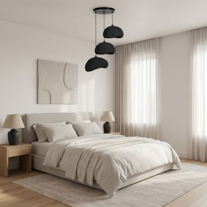 Brilagi - Luster na sajli WABI SABI 3xE27/40W/230V prečnik 60 cm crna