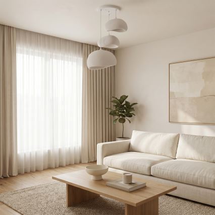 BRILAGI - Luster na sajli WABI SABI, 3xE27/40W/230V, prečnik 76 cm, bela