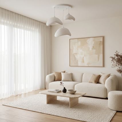 Brilagi - Luster na sajli WABI SABI 3xE27/40W/230V prečnik 82 cm beli