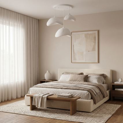 Brilagi - Luster na sajli WABI SABI 3xE27/40W/230V prečnik 82 cm beli