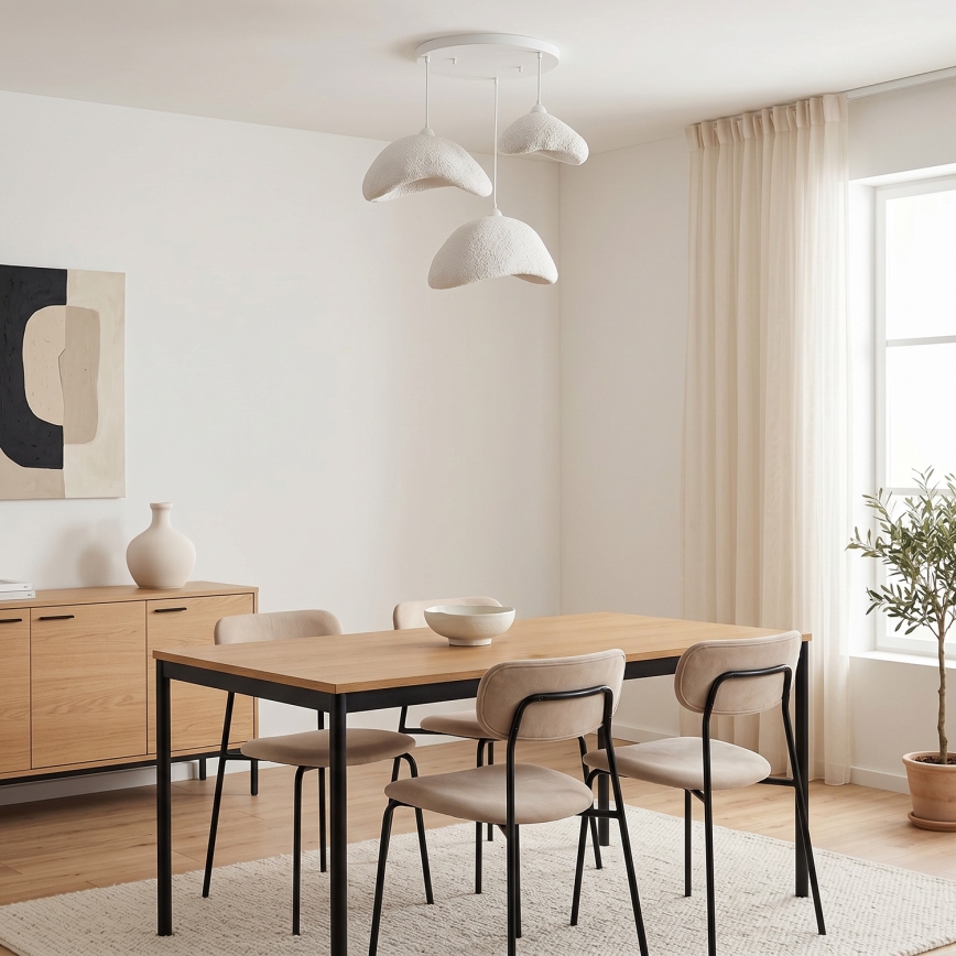Brilagi - Luster na sajli WABI SABI 3xE27/40W/230V prečnik 82 cm beli