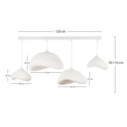 Brilagi - Luster na sajli WABI SABI 4xE27/40W/230V beo