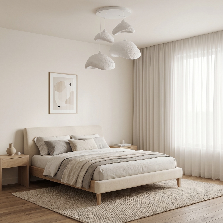 Brilagi - Luster na sajli WABI SABI 4xE27/40W/230V, prečnik 90 cm, bela