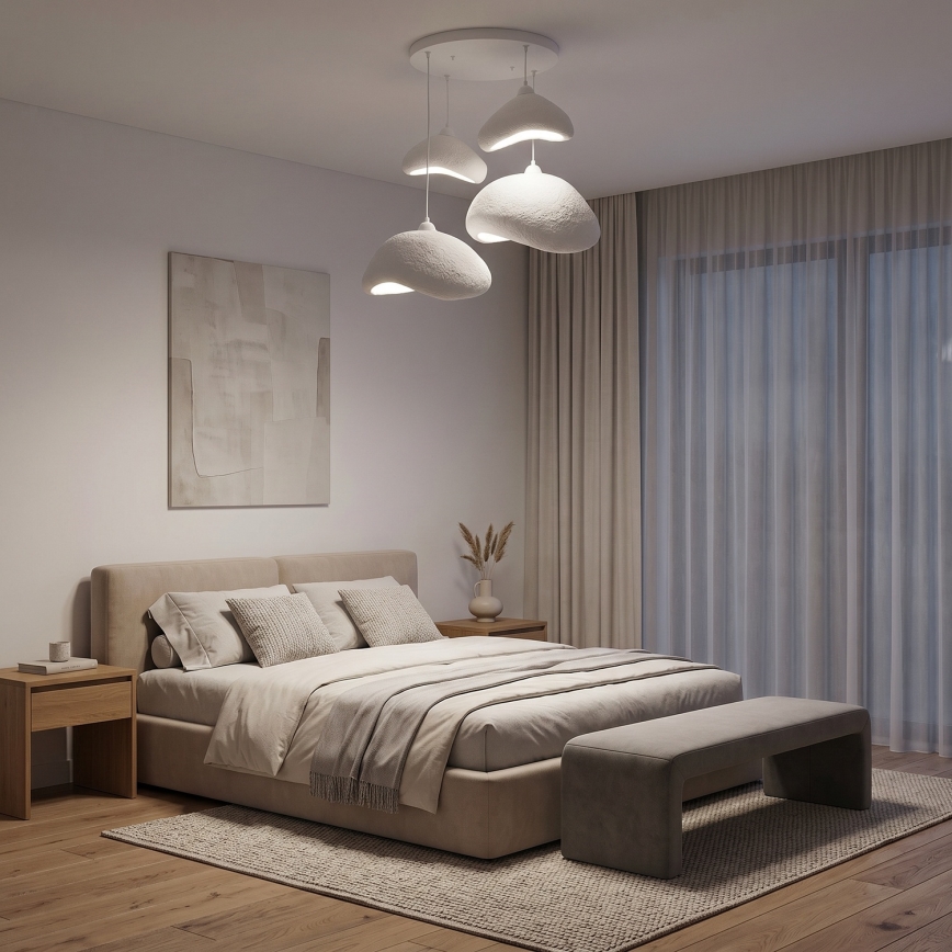 Brilagi - Luster na sajli WABI SABI 4xE27/40W/230V, prečnik 90 cm, bela