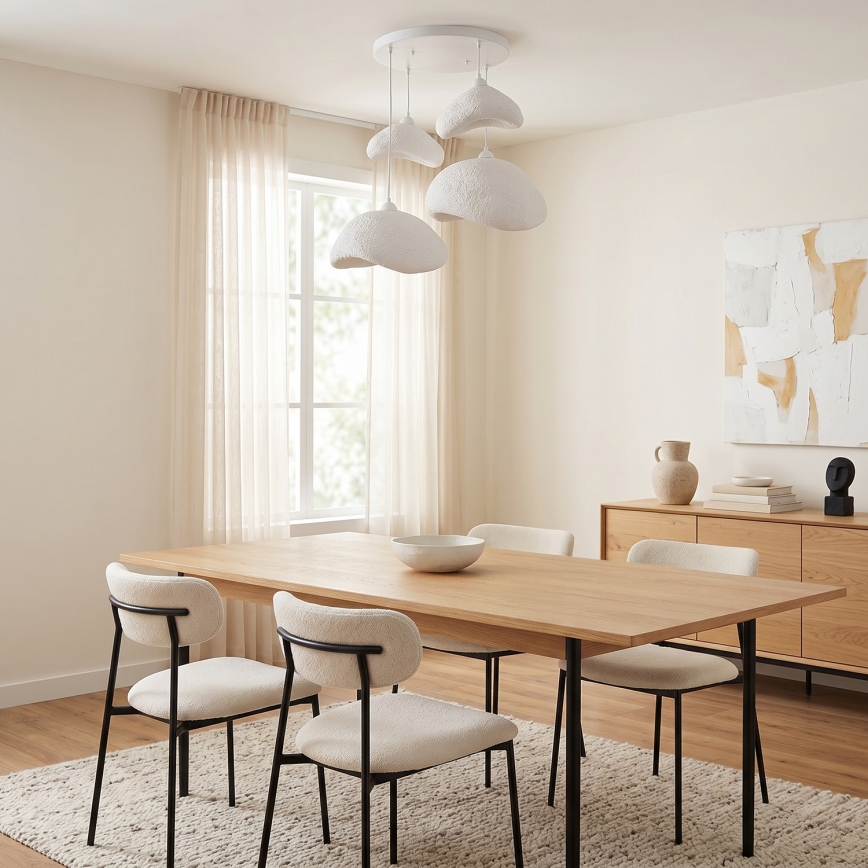 Brilagi - Luster na sajli WABI SABI 4xE27/40W/230V, prečnik 90 cm, bela