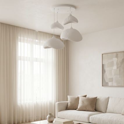 Brilagi - Luster na sajli WABI SABI 4xE27/40W/230V, prečnik 90 cm, bela