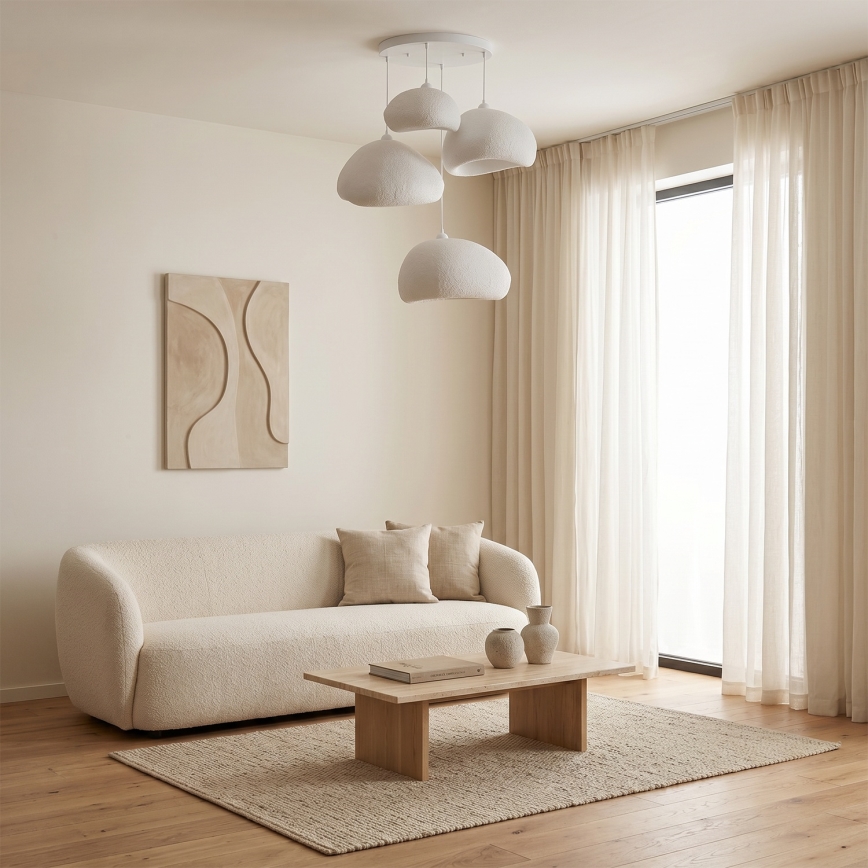 Brilagi - Luster na sajli WABI SABI 4xE27/40W/230V prečnik 95 cm bela